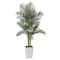 5.5ft. Golden Cane Artificial Palm Tree in White Metal Planter